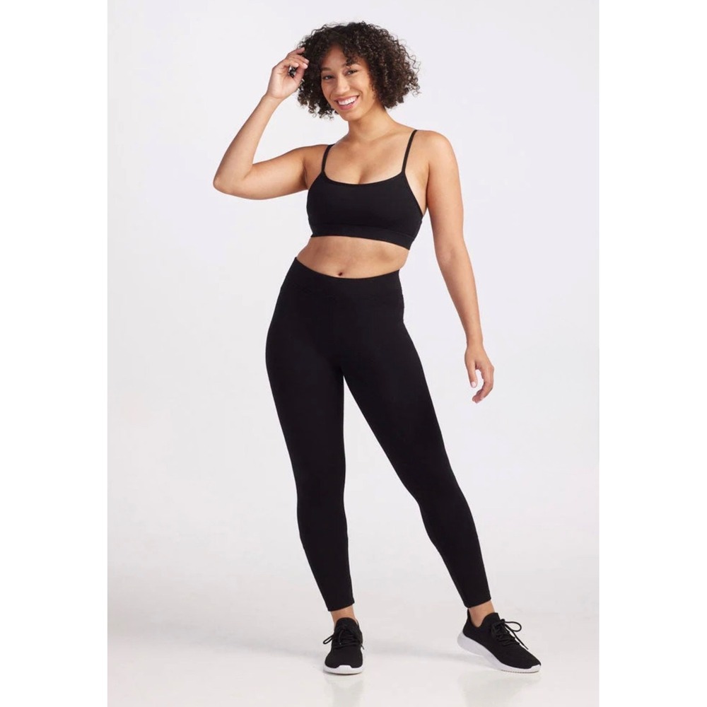 Woolx Stella Duralite Black Merino Wool Blend High Rise Leggings Base Layer S